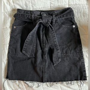 Topshop Black Jean Skirt w/ waist tie